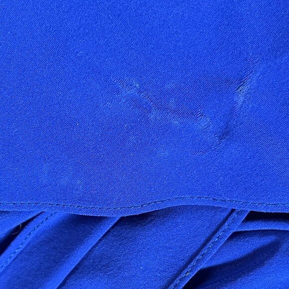 Vintage Draped Pleated Open Back Midi Dress Long Sleeve Wedding Guest 80s 90s - Picture 7 of 8